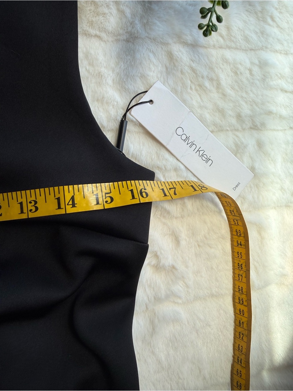 NWT Calvin Klein Black Sleeveless V-Neck Midi Dress with Ruffle Collar - Size 4 - Picture 8 of 10